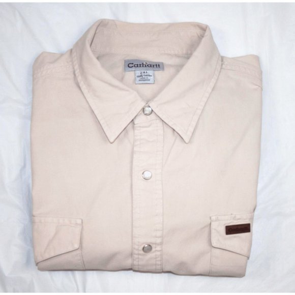 Carhartt Mens Short Sleeve Button Front Pearl Snap - Picture 4 of 5